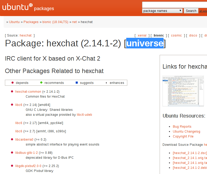 Diferencias en términos de paquetes de software - Ubuntu