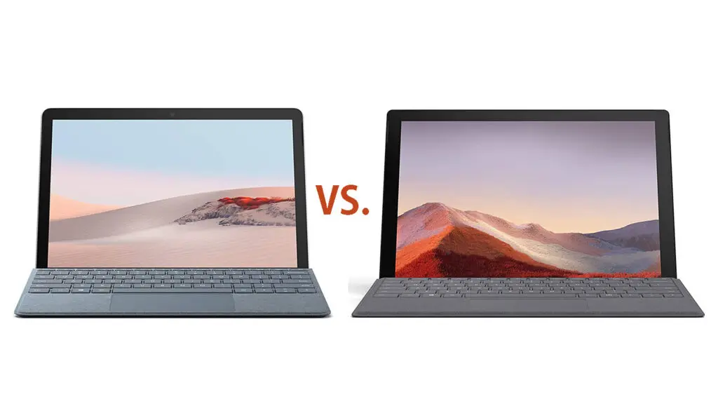 Comparación de Microsoft Surface Go 2 vs Surface Pro 7